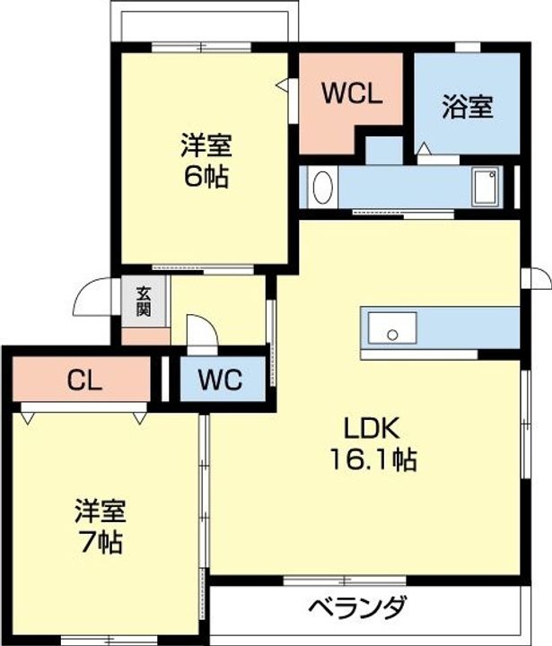 静岡県藤枝市下青島(マンション)の賃貸物件の間取り