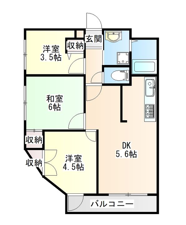 宮城県仙台市青葉区春日町(マンション)の賃貸物件の間取り