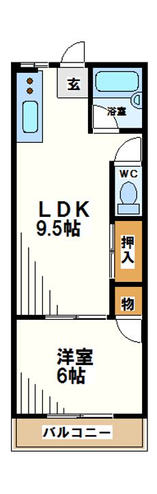 東京都調布市入間町2(マンション)の賃貸物件の間取り
