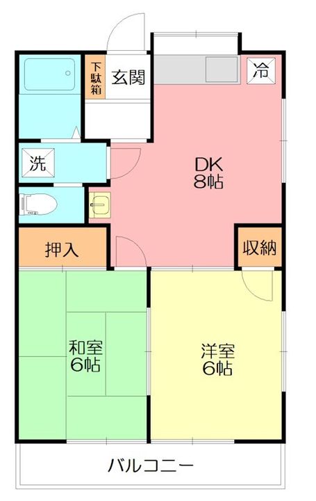 神奈川県伊勢原市東大竹(アパート)の賃貸物件の間取り