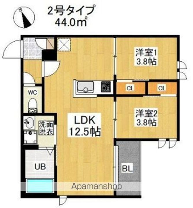 福岡県福岡市東区若宮5(アパート)の賃貸物件の間取り