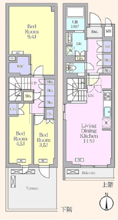 アジールコート 都立大学の間取り