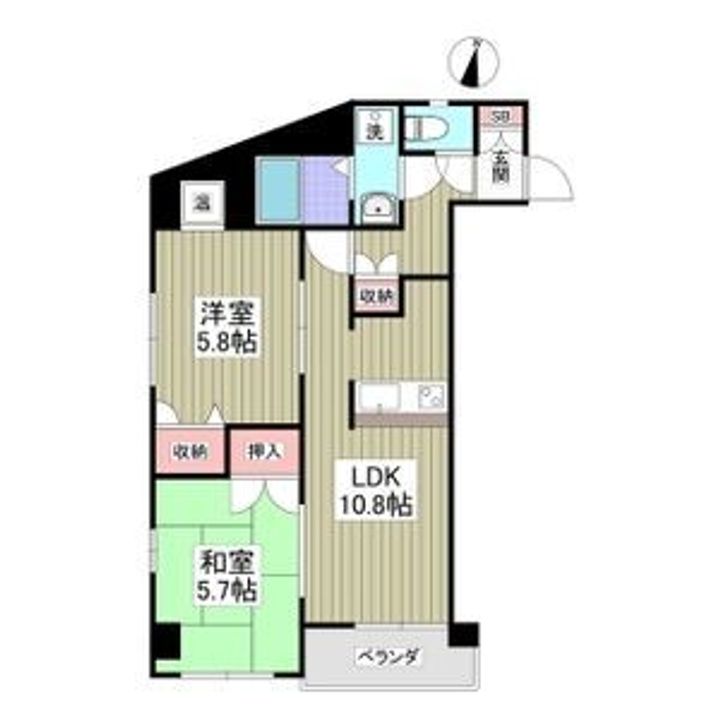 栃木県宇都宮市東宿郷6(マンション)の賃貸物件の間取り