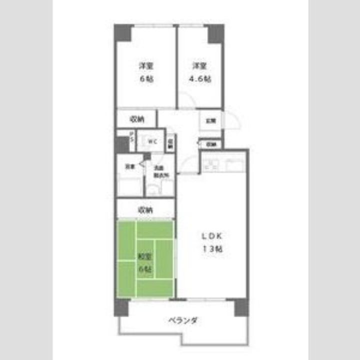 大阪府大阪市阿倍野区旭町1(マンション)の賃貸物件の間取り