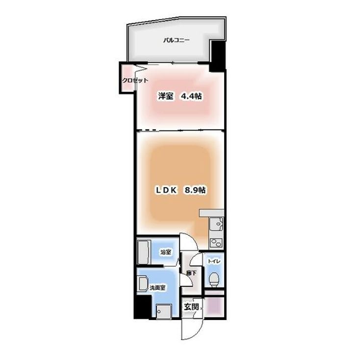 福岡県福岡市中央区長浜1(マンション)の賃貸物件の間取り