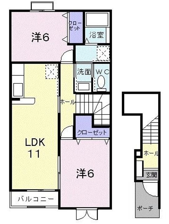 クレストール原田B棟の間取り