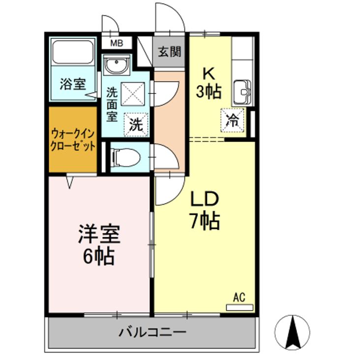 高知県高知市北久保(アパート)の賃貸物件の間取り