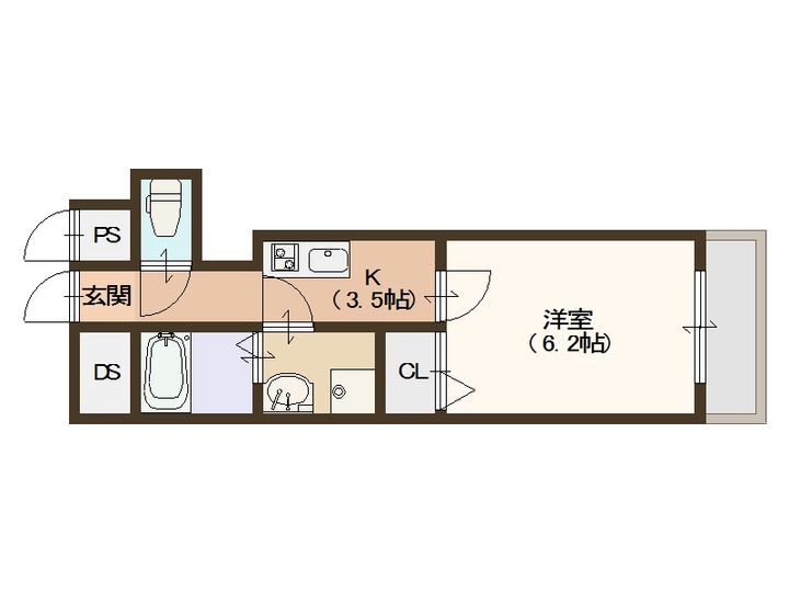 大阪府大阪市西成区花園北2(マンション)の賃貸物件の間取り