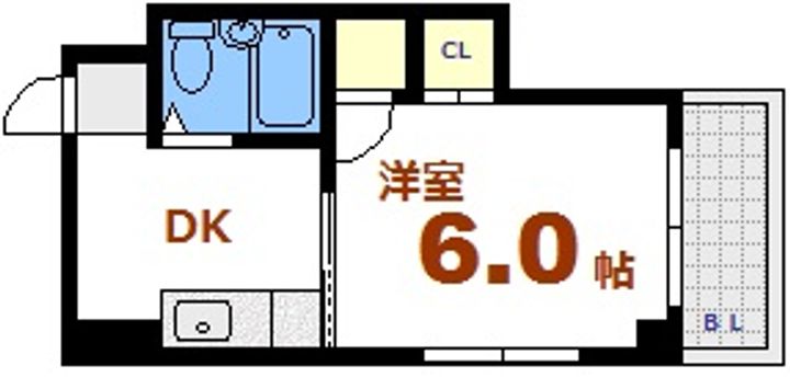 広島県広島市中区竹屋町(マンション)の賃貸物件の間取り