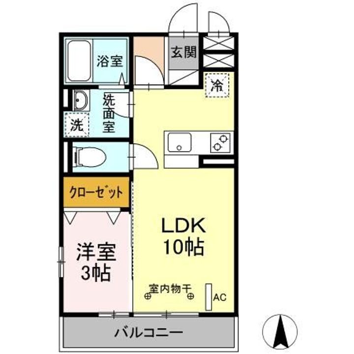 福島県福島市御山字三本松(アパート)の賃貸物件の間取り
