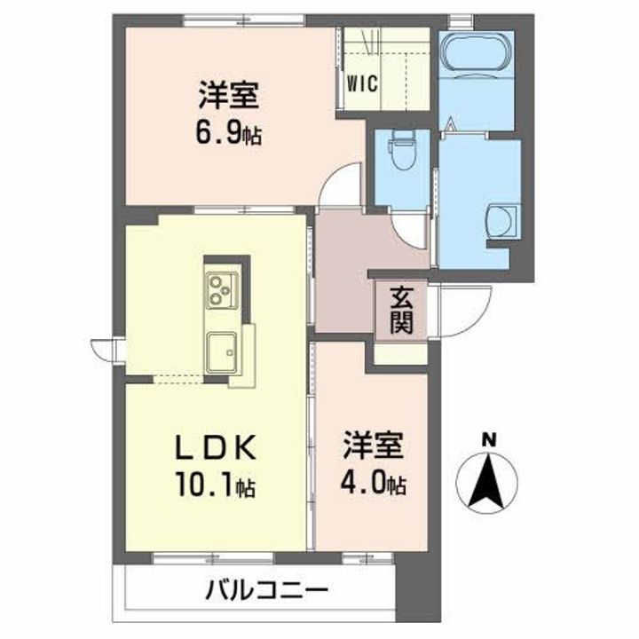 レジデンス西ノ郷Bの間取り