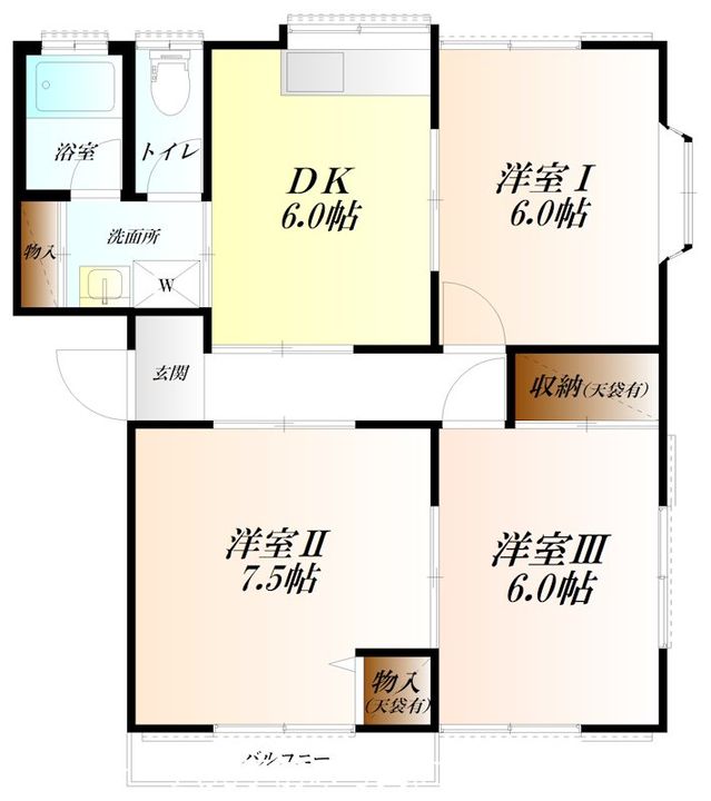 ホミリハイツC棟の間取り