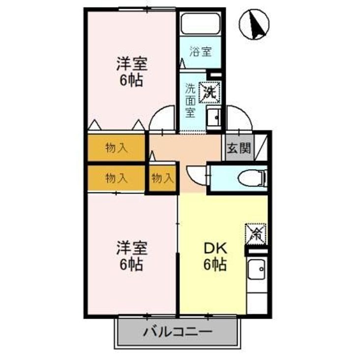 栃木県小山市城北6(アパート)の賃貸物件の間取り