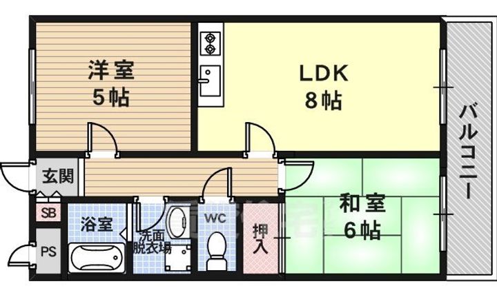 京都府京都市右京区西京極北衣手町(マンション)の賃貸物件の間取り