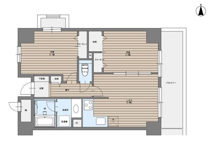 東京都北区滝野川1(マンション)の賃貸物件の間取り