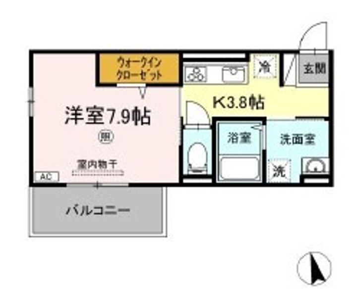 岡山県倉敷市日ノ出町1(アパート)の賃貸物件の間取り