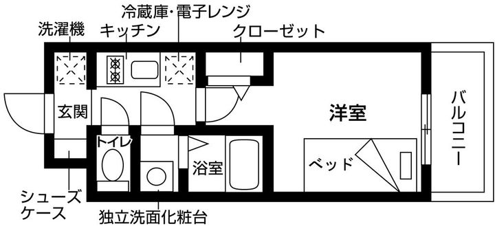 福岡県福岡市西区九大新町(マンション)の賃貸物件の間取り