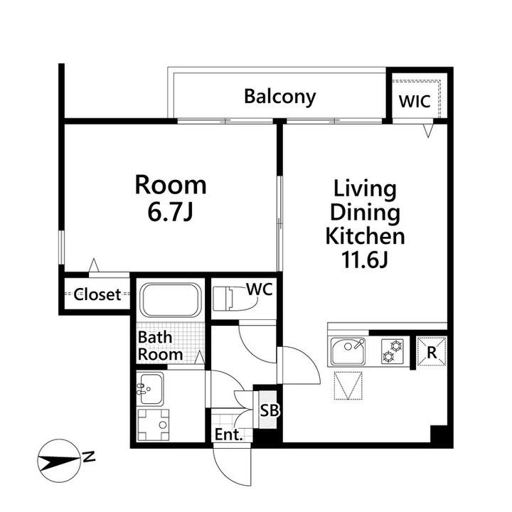 千葉県市川市南八幡5(アパート)の賃貸物件の間取り