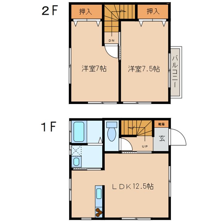 山口県岩国市平田6(アパート)の賃貸物件の間取り