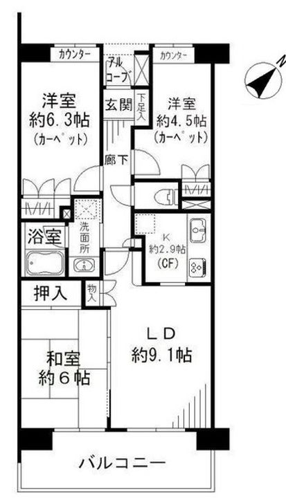 ガーデナヴィルマグノリア市川妙典の間取り