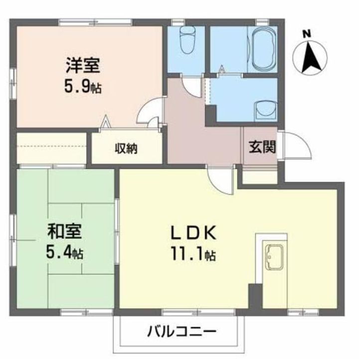 福島県福島市八木田字伊賀内(アパート)の賃貸物件の間取り
