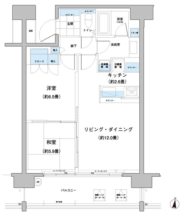 東京都世田谷区砧2(マンション)の賃貸物件の間取り
