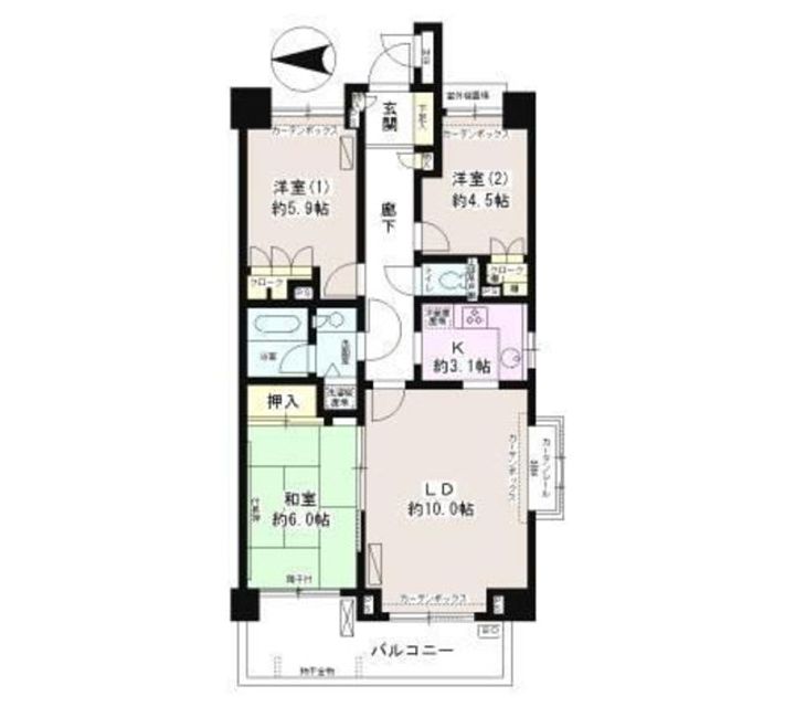 東京都中野区本町1(マンション)の賃貸物件の間取り