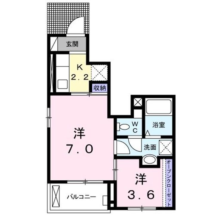 埼玉県久喜市栗橋東3(アパート)の賃貸物件の間取り
