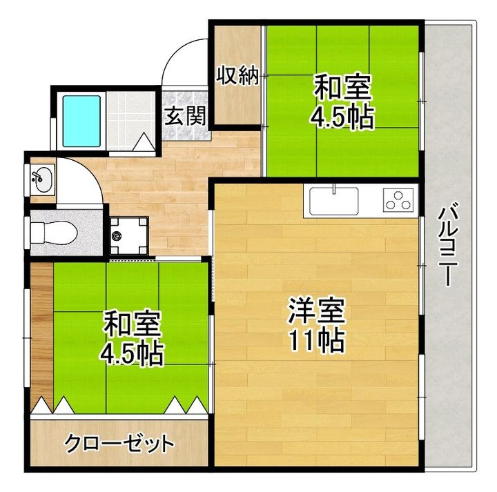 中宮第4住宅74号棟の間取り