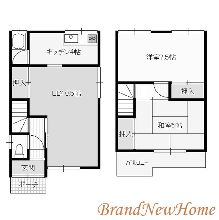 大阪府堺市西区浜寺諏訪森町西1(一戸建)の賃貸物件の間取り