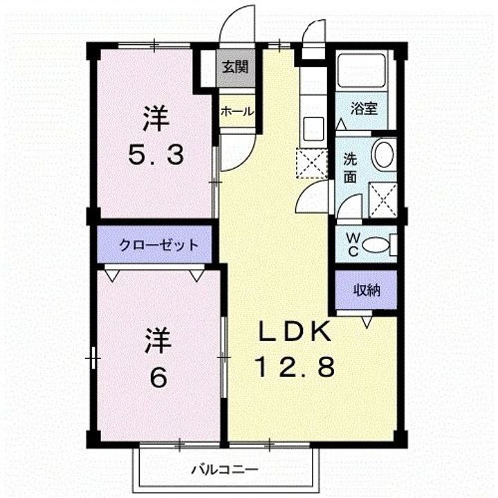 福島県いわき市東田町塩田(アパート)の賃貸物件の間取り