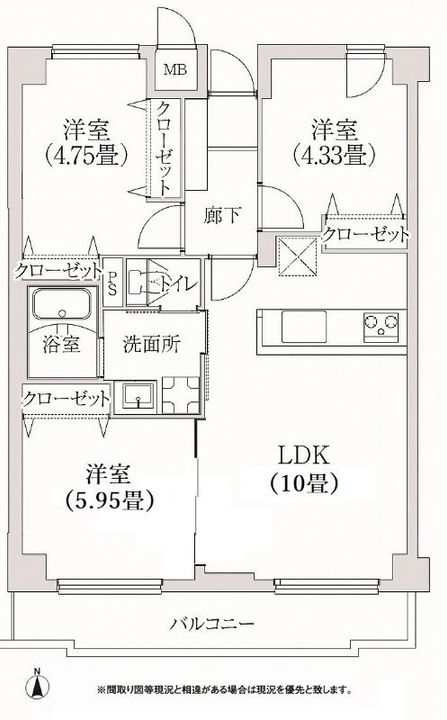 コスモリード学芸大学の間取り