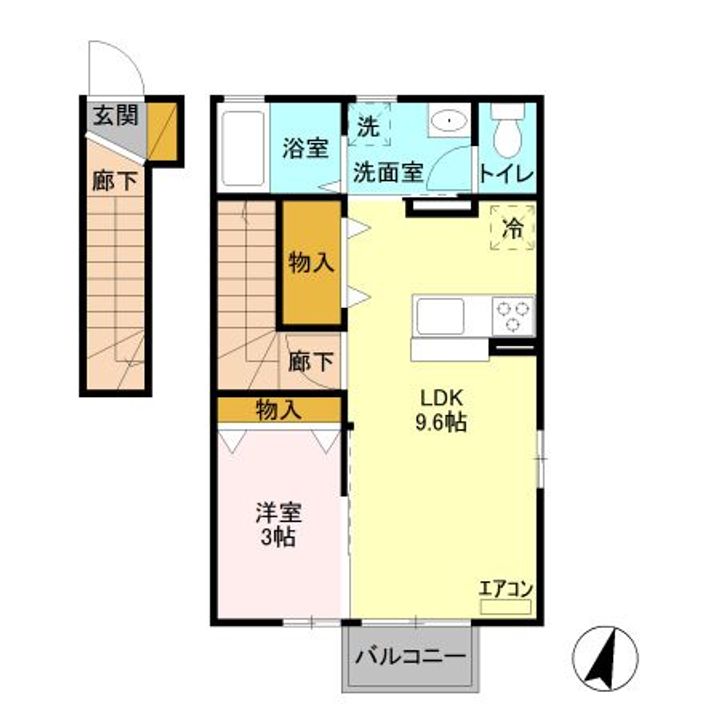 栃木県宇都宮市清原台5(アパート)の賃貸物件の間取り
