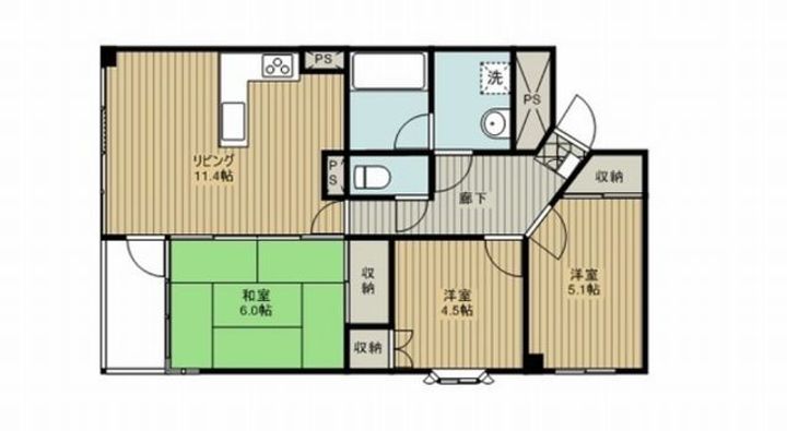 埼玉県行田市押上町(マンション)の賃貸物件の間取り