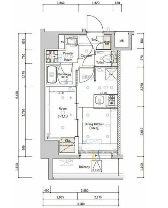 東京都江東区住吉1(マンション)の賃貸物件の間取り