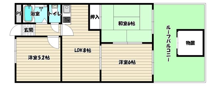 大阪府大阪市淀川区宮原2(マンション)の賃貸物件の間取り