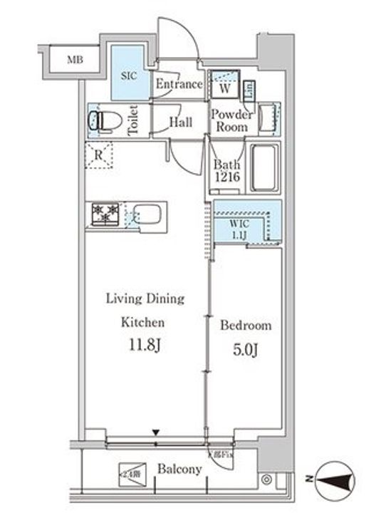 東京都中野区弥生町1(マンション)の賃貸物件の間取り