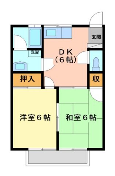 鶴田ハイツの間取り