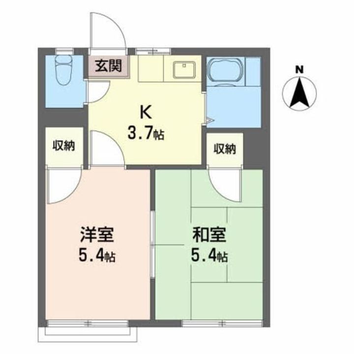 朝日ヶ丘ハイツ Bの間取り