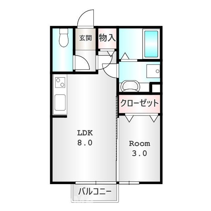 群馬県高崎市新保町(アパート)の賃貸物件の間取り