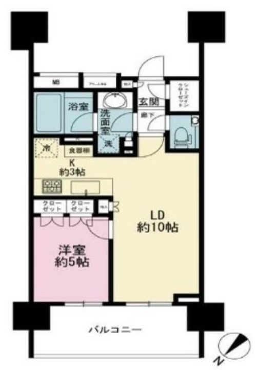 東京都港区赤坂6(マンション)の賃貸物件の間取り