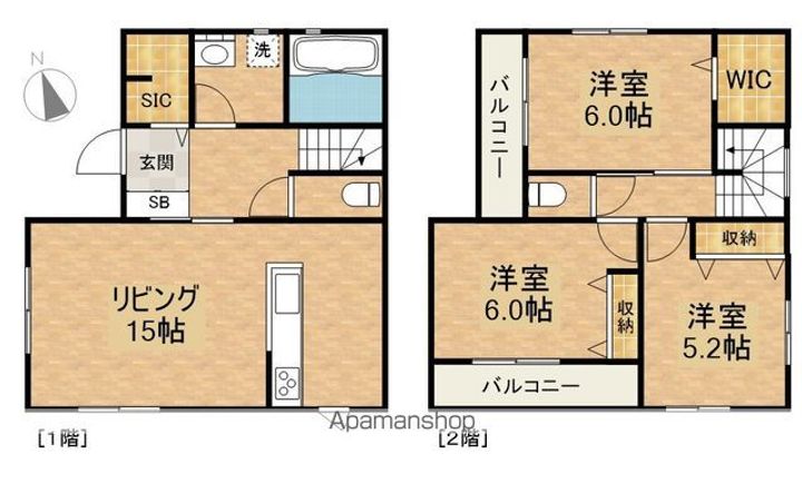 東京都三鷹市野崎3(一戸建)の賃貸物件の間取り