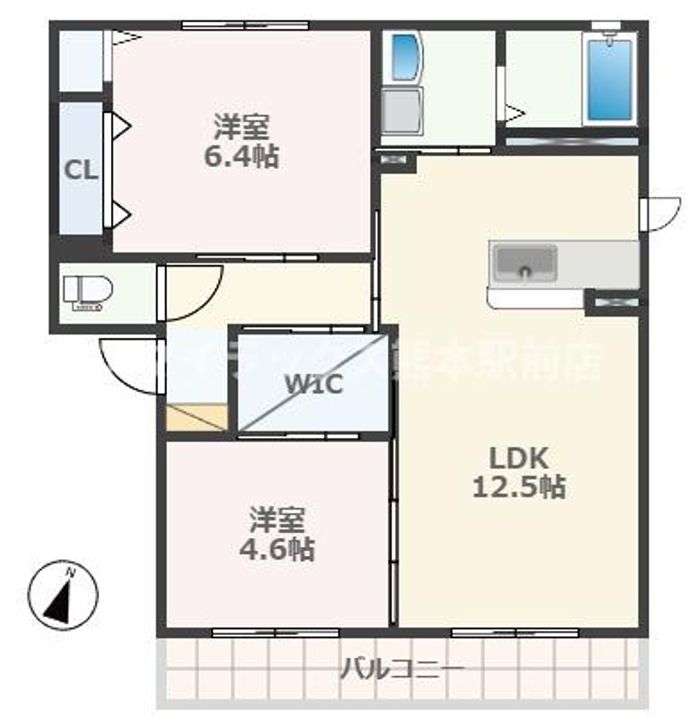 熊本県熊本市西区戸坂町(アパート)の賃貸物件の間取り