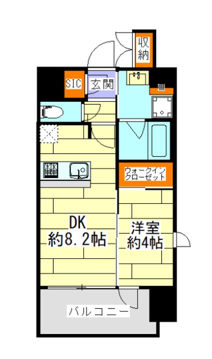 エステムコート谷町九丁目の間取り