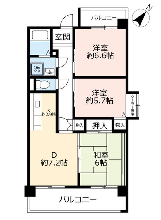 URアーバンラフレ虹ヶ丘西の間取り