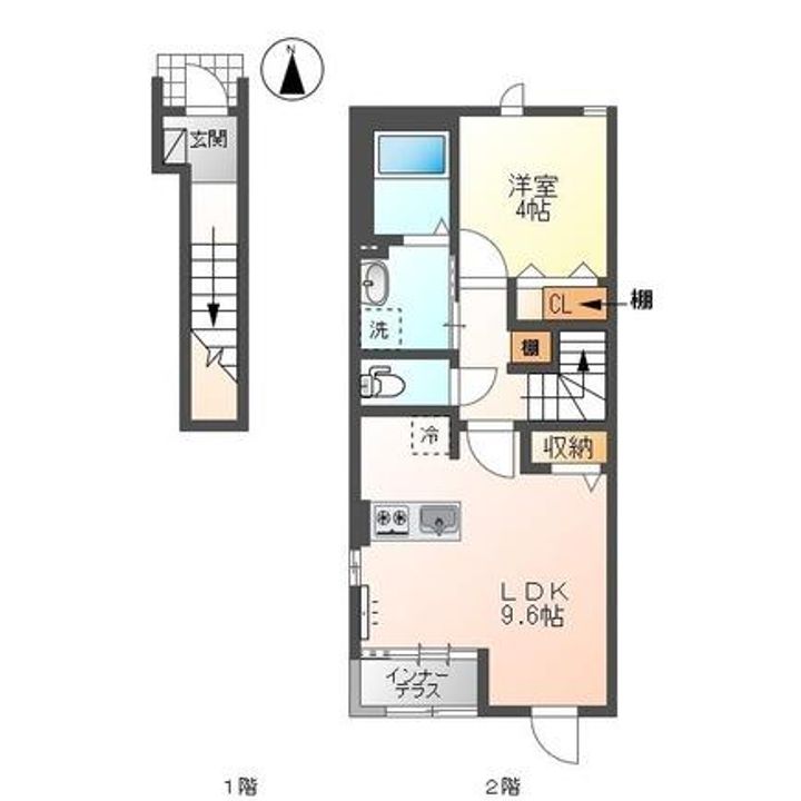 岐阜県岐阜市水海道2(アパート)の賃貸物件の間取り