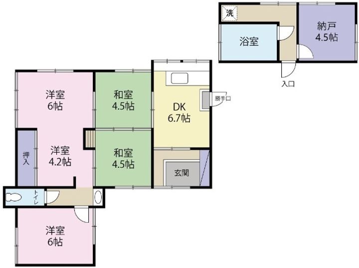 静岡県富士宮市杉田(一戸建)の賃貸物件の間取り