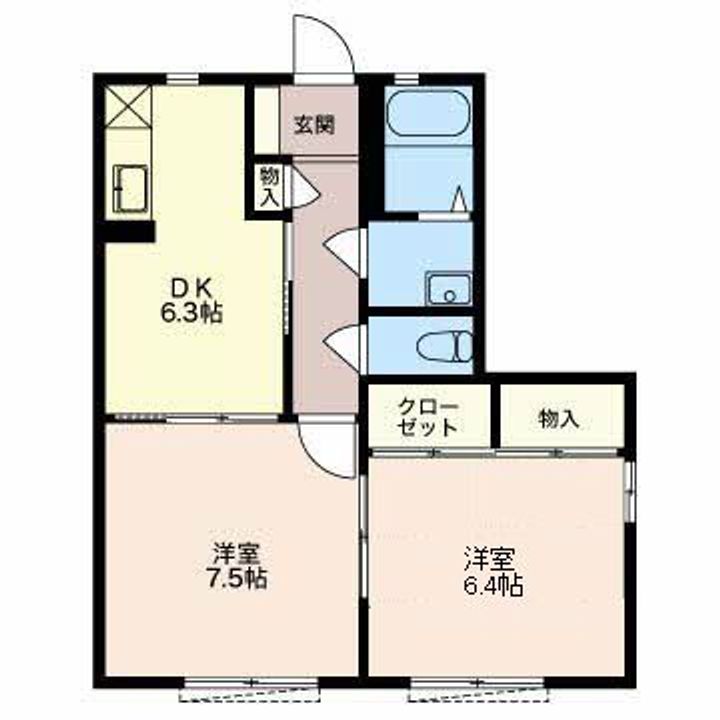 三重県伊賀市ゆめが丘3(アパート)の賃貸物件の間取り