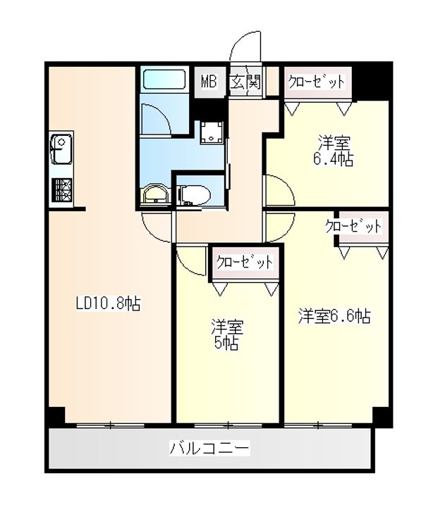 宮城県仙台市青葉区一番町2(マンション)の賃貸物件の間取り