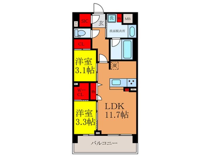 レ・リーヴルの間取り